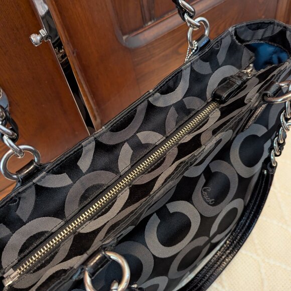 Coach Black & Gray Signature Sateen Madison Tote 20483 - Picture 10 of 12